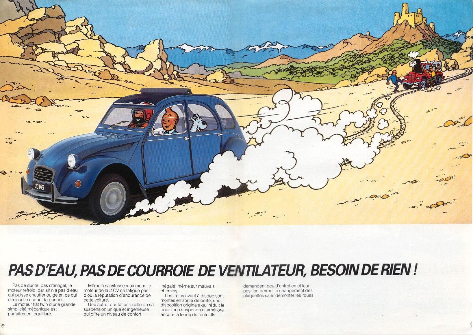 CITROEN  catalogue les aventures de la 2 CV Tintin  1985 ? C.4370 