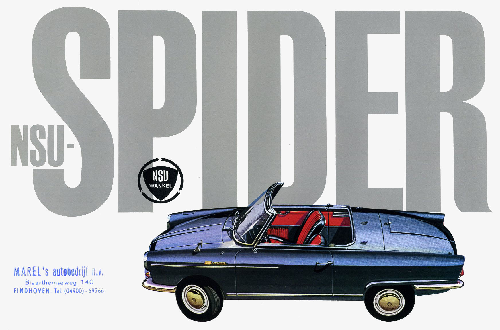 1965,1966 NSU Wankel Spinne Spezial Blatt/ Broschüre/ Prospekt 1967 