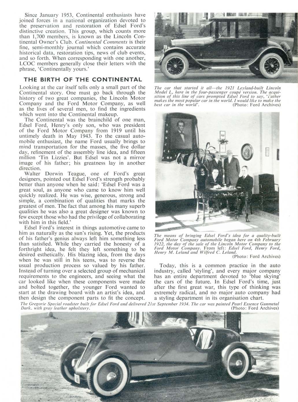 1940-48 Lincoln Continental brochure